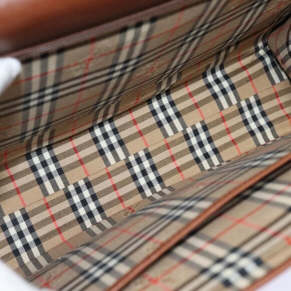 Burberrys Hand Bag Leather 2way Brown Auth ep4729 - Picture 13 of 16